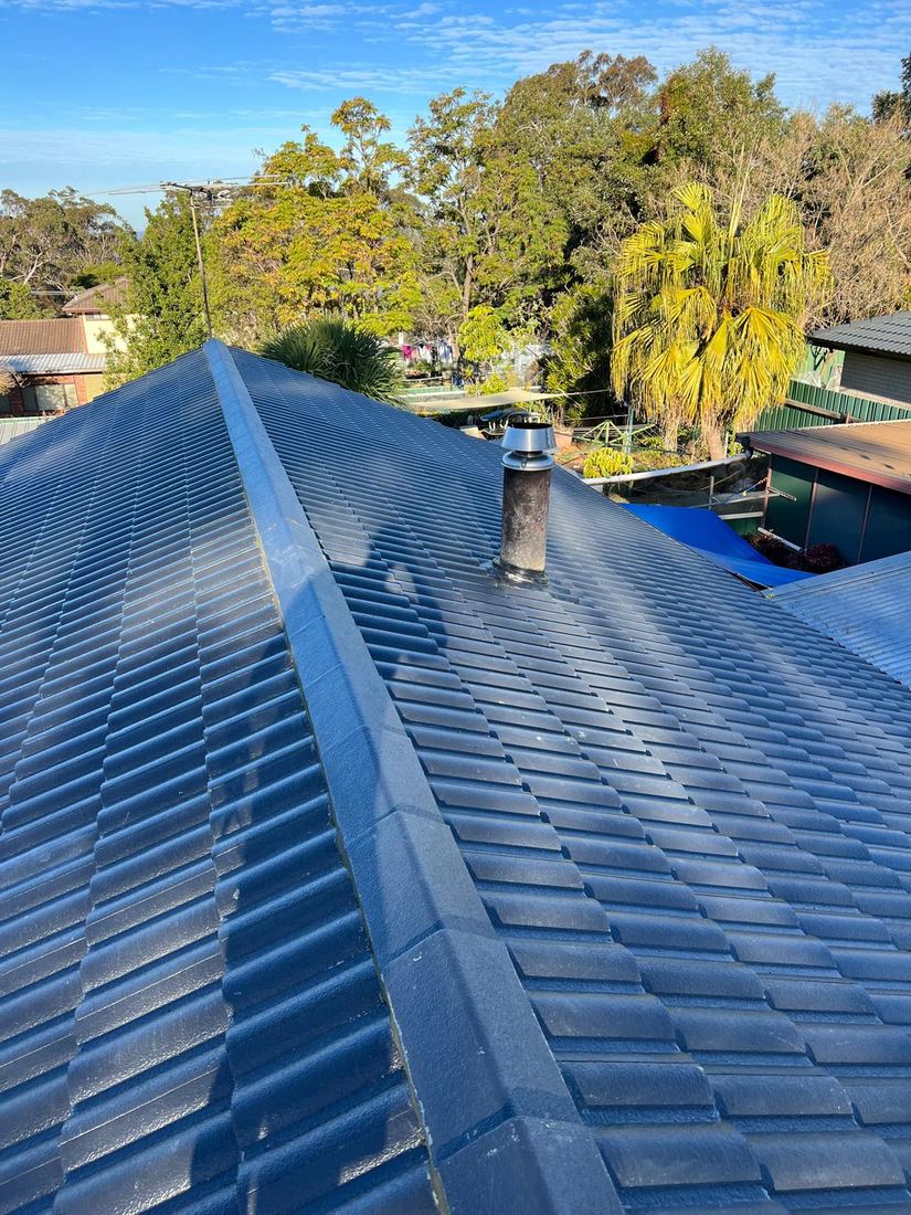 Completed charcoal tile roof restoration