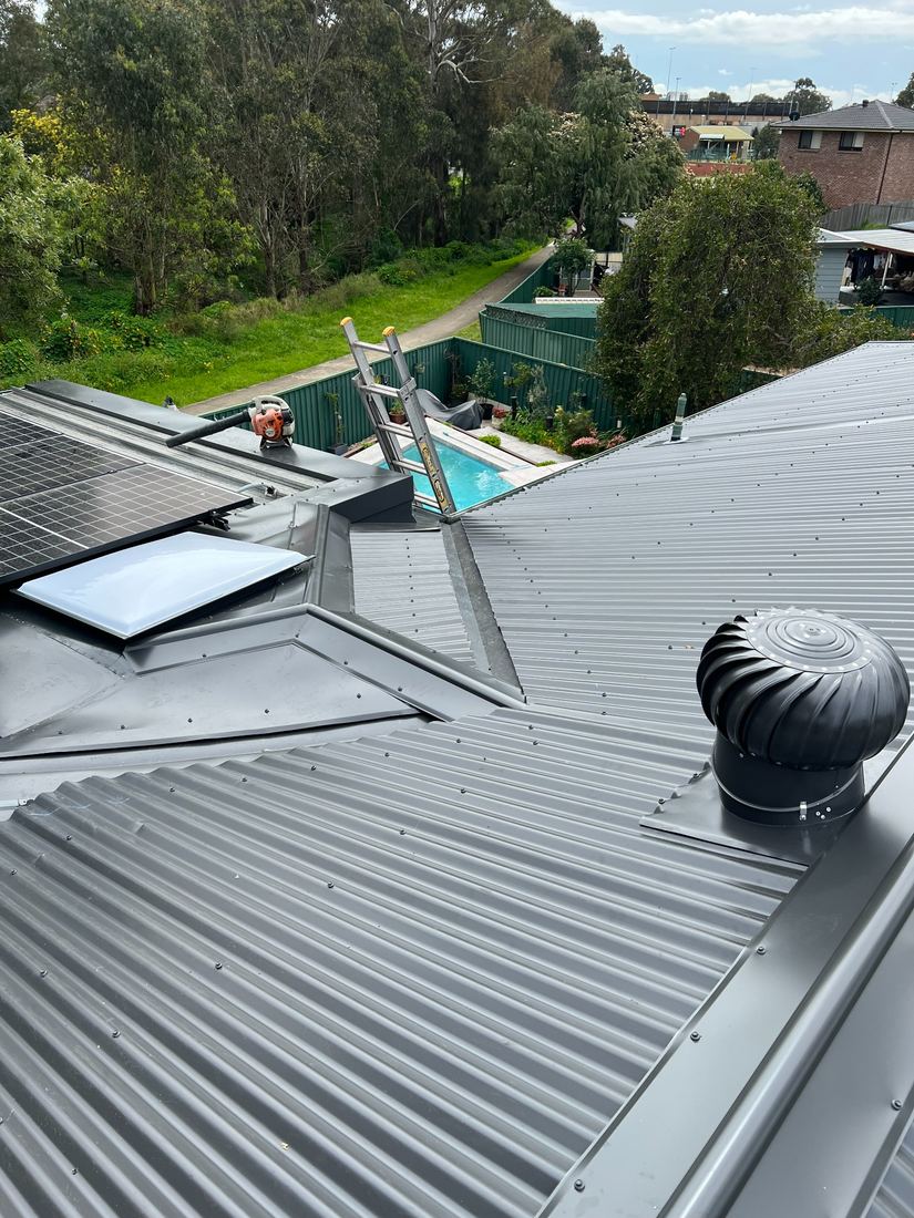 Completed Colorbond metal roof repair