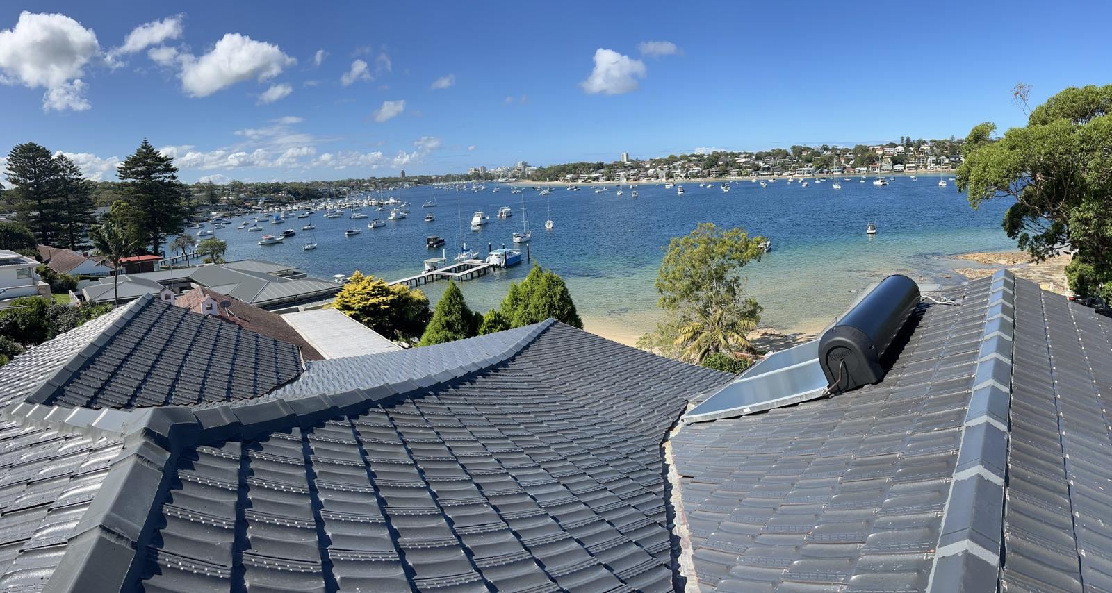 Completed charcoal tile roof restoration on a Sydney home